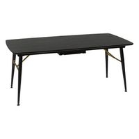 mesa de comedor extensible aubrey negra 180x220cm