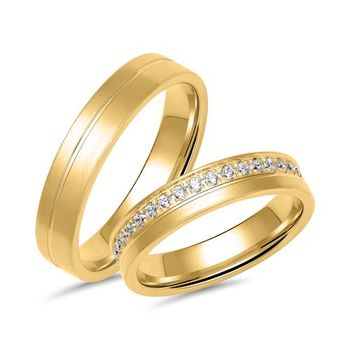 Alianzas de oro con 36 diamantes