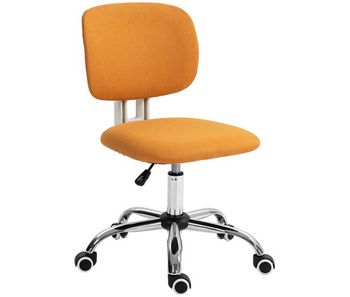 Vinsetto silla de oficina sin brazos silla de escritorio giratoria tapizado de tela con altura ajustable estilo moderno carga 120 kg 48x53x80-90 cm naranja