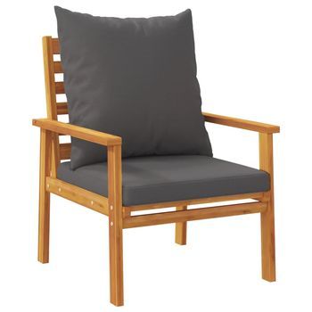 Pack 2 Uds Sillón De Jardín | Silla De Jardín | Silla De Exterior Con Cojines Sillónmadera Maciza Acacia