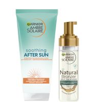garnier ambre self tan mousse and after sun tan maintainer bundle