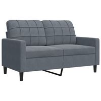 sofa de 2 plazas de terciopelo gris oscuro 120 cm vidaxl