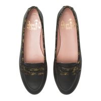 mocasin piel negro antifaz piel serpiente tonos grises modelo hawai