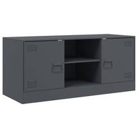 mueble tv  mueble de salon  armario tv de acero gris antracita 99x39x44 cm