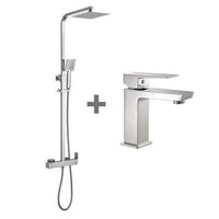 kibath pack columna y grifo monomando che acabado cromo brillo fabricado en laton
