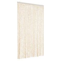 cortina antimoscas chenilla beige y blanco 100x200 cm vidaxl
