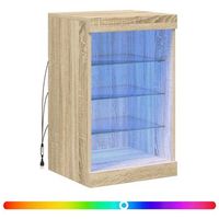 aparador con luces led roble sonoma 41x37x67 cm