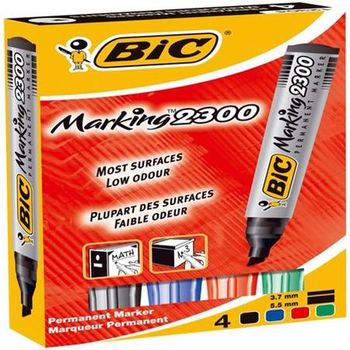 Bic Marking 2300 Chisel Tip Permanent Marker Assorted PK4