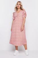 limited collection vestido de cuadros rosas con fruncidos mujer curvy y tallas grandes limited collection