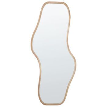 Espejo De Pared Moderno Marco De Madera De Paulownia Clara Forma Irregular Con Ganchos Biollet
