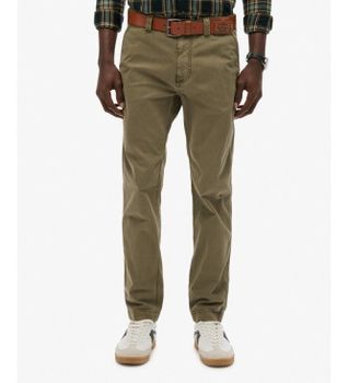 Superdry para hombre. M7011414A Pantalón Chino Utility marrón oscuro (32/32), Casual, Algodón