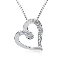925 plata 925 circonita cadena corazon