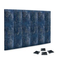 dhome juego de 6 paneles tapizados de tela de lujo pack autoadhesivos para pared acusticos absorbentes proteccion luxurious blue 60x20cm x6