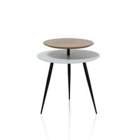 mesa de centro en metal y mdf blanco