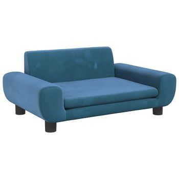Sofá Para Niños | Sofá De Salón | Sofá De Descanso De Terciopelo Azul 70x45x33 Cm