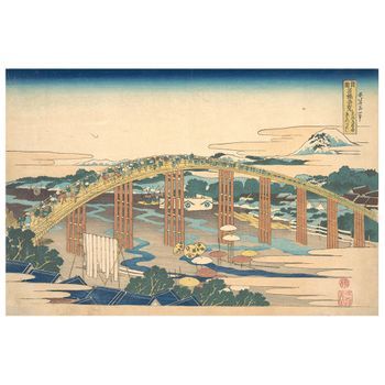 Legendarte - Cuadro Lienzo, Impresión Digital - El Puente Yahagi En Okazaki En El Tokaido - Katsushika Hokusai - Decoración Pared Cm. 60x90