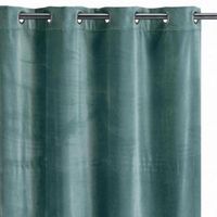 cortina lisa elise en terciopelo algodon 100 - verde grisaceo - 140 x 280 cm