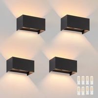 nettlife 4 lamparas led para muro exteriores negras iluminacion ascendentedescendente ip65 luz blanca caliente g9