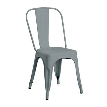 Silla Thinia Home Strong Acero Mate Apilable Diseño Industrial Interior