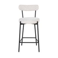 taburete de bar de tela rizada y metal h65cm - beige