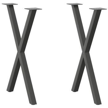 Patas Para Mesa De Comedor En Forma De X (2 Unidades), Antracita, 50 X (72-73) Cm, Acero Vidaxl
