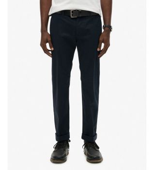 Superdry para hombre. M7011418A Pantalón Chino Premium Regular marino (29/32), Casual, Algodón