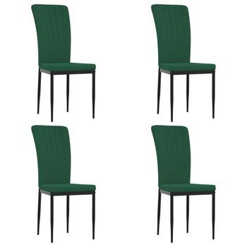 Sillas De Comedor 4 Unidades Terciopelo Verde Oscuro Vidaxl