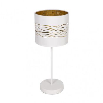 Sobremesa niebla 1xe14 blanco/blanco-oro 43x17x17 cm