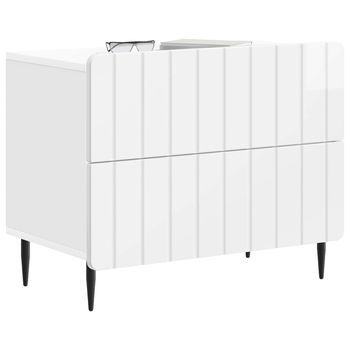 Mesita De Noche | Armario De Noche | Mesa De Noche Con Cajón Brillante 62 X 34,5 X 49,5 Cm