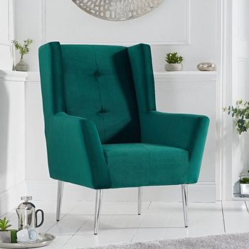 Brooke Green Velvet Armchair
