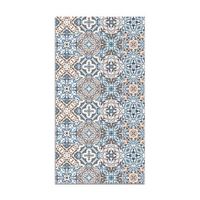 panorama alfombra vinilica baldosa hidraulico oriental azul 80x200 cm
