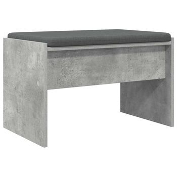 Banco De Entrada Con Cojín Gris Concreto 63 X 38 X 40 Cm Vidaxl
