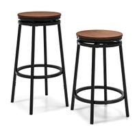 costway juego de 2 taburetes de bar con giro de 360 ajustables en altura de 7461 cm de metal pesado con reposapies sillas de cocina comedor