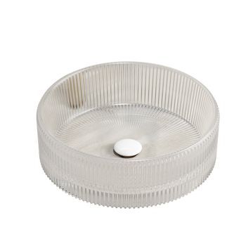Lavabo - Lavabo Para Baño - Cristal - Transparente (36x36x115cm)