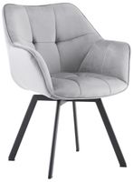 silla de comedor con asiento de terciopelo gris oscuro