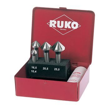 Ruko 102150t - Juego De 4 Avellanadores Cónicos Din 335 Forma C Hss-tin 90°