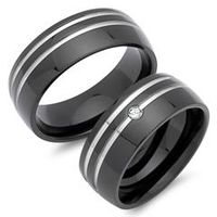alianzas ennegrecidas acero inoxidable 8 mm circonitas