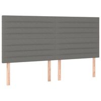cabecero cama mueble de dormitorio con luces led tela oscuro 160 x 5 x 118128 cm gris m020002378
