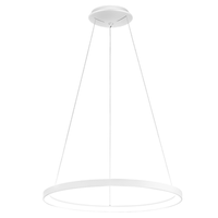 krizia - lampara colgante led regulable 60w - 4800lm luz calida 3000k aro blanco mate difusor opal d80 cm ip20
