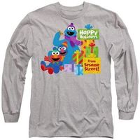 sesame street camiseta manga larga happy holidays para mujer