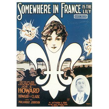 Legendarte - Portada De Música Vintage Somewhere In France Is The Lily - Cuadro Lienzo, Impresión Digital Cm. 50x70
