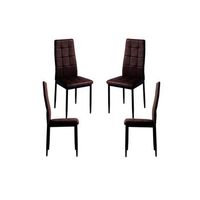 pack 4 sillas lan polipiel de polipiel 964042 cm - marron