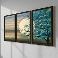 cuadro decorativo enmarcado 3sc189 multicolor 35x45 cm 3 piezas