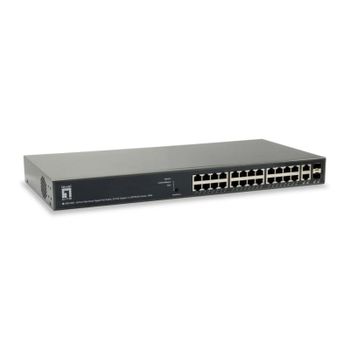 Conmutador Level One GEP-2651 L3 24 puertos Gigabit Ethernet PoE montaje en rack