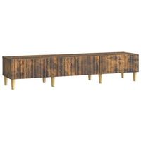 mueble de tv con cajon roble ahumado 147 x 345 x 30 cm vidaxl