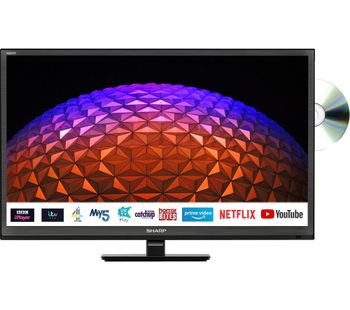 24” SHARP 1T-C24BE0KR1FB  Smart HD Ready LED TV with Built-in DVD Player