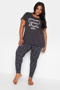 Yours Pijama Gris De Corazones 