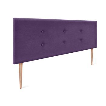 Cabecero De Tela Aqualine Con 2 Hileras De Botones 145x105cm Con Patas Camas 135/140 - Lila