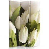 biombo white flower - separador de ambientes  cm 110x150 3 paneles