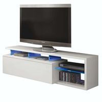 salon tv - led blanco brillo 150x43x41 cm